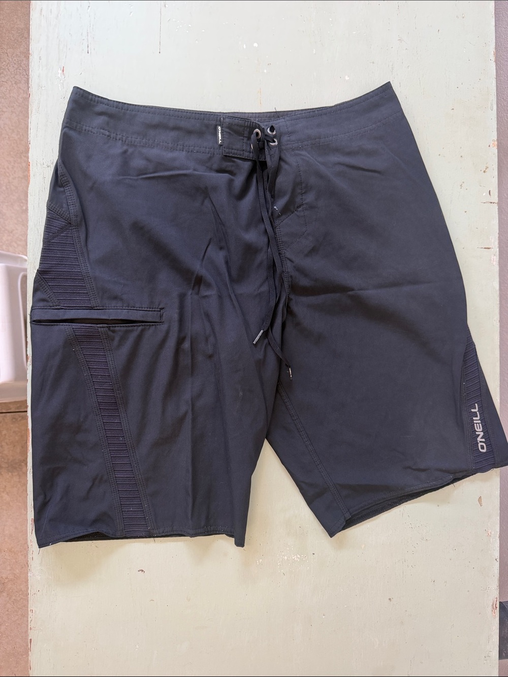 O'Neill Super-Freak Black Men's Surf Boardshorts with Side Pocket
